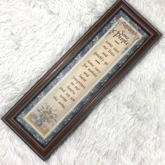 Antique Florals 'Some People' Poem Mahogony Finish Glass Frame Wall Art - Picture 1 of 7
